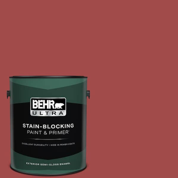 BEHR ULTRA 1 gal. #ICC-107 Crimson Semi-Gloss Enamel Exterior Paint & Primer