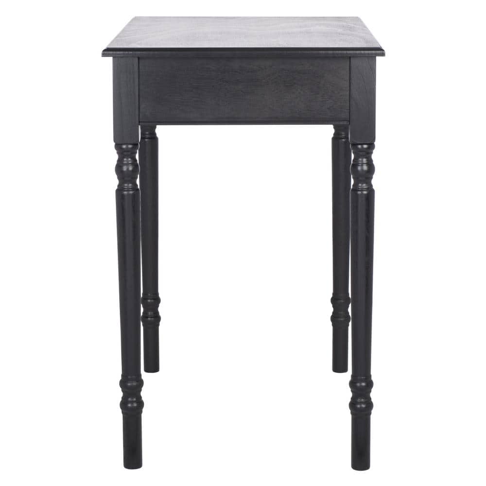 Arina Black Wood Writing Desk with Drawer