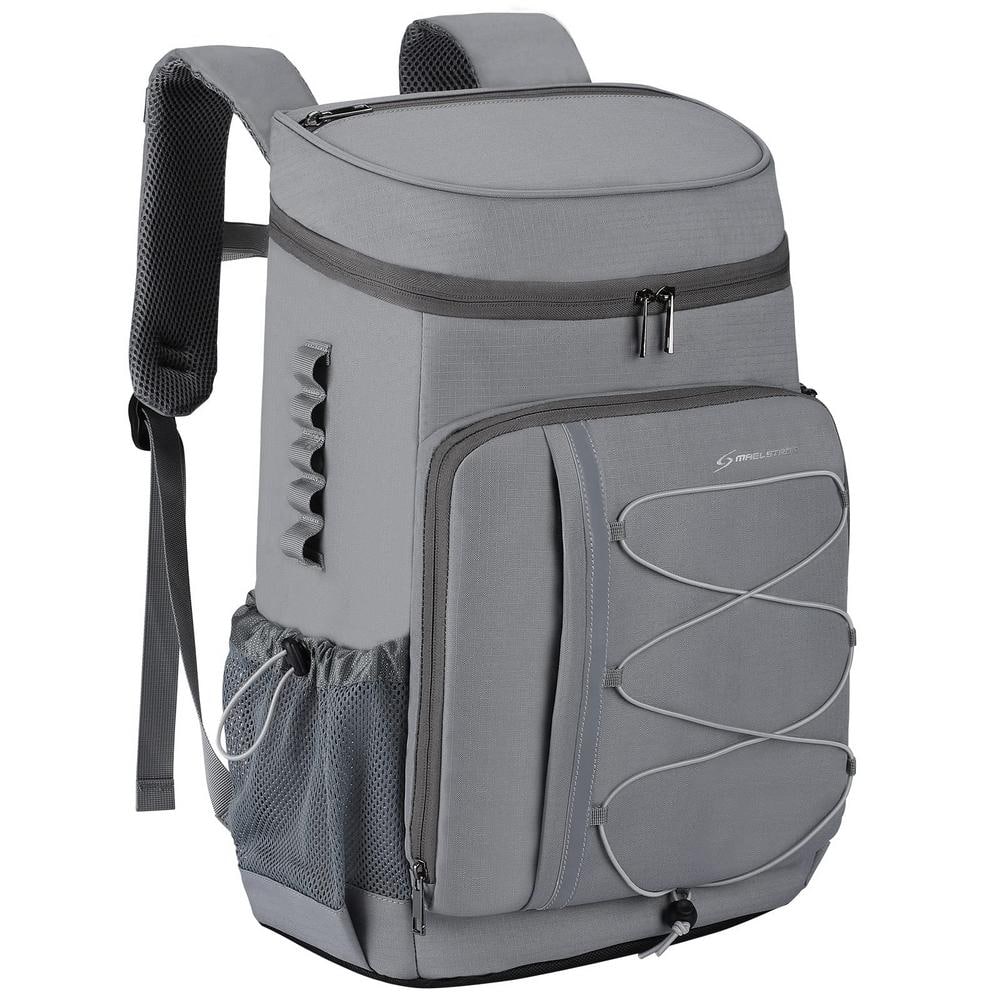 32 L. Leakproof Soft Backpack Cooler Bag for Camping Hiking, Gray