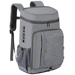 32 L. Leakproof Soft Backpack Cooler Bag for Camping Hiking, Gray