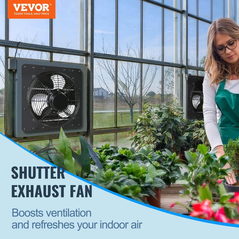 VEVOR 14'' Black Metal Wall Mount Attic Exhaust Fan