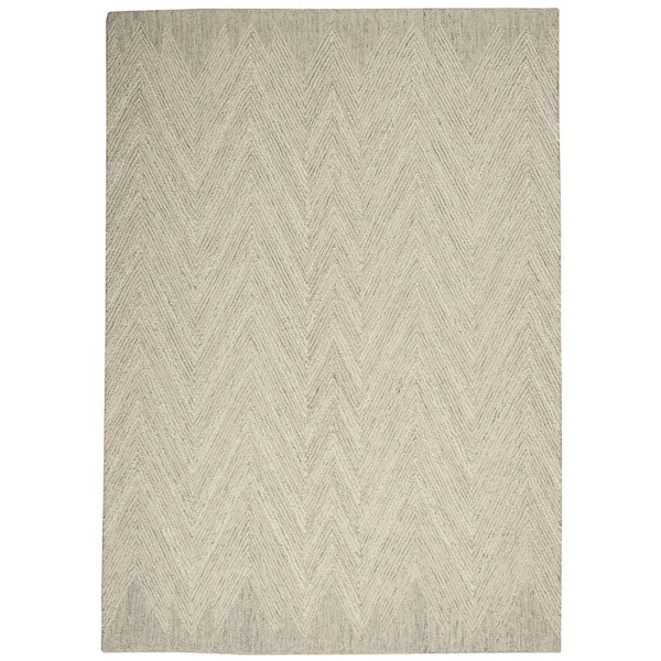 4 ft. x 6 ft. Gray Chevron Washable Area Rug
