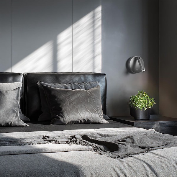 Erle 1-Light Brushed Nickel Hardwired Swing Arm Wall Lamp 4CCT