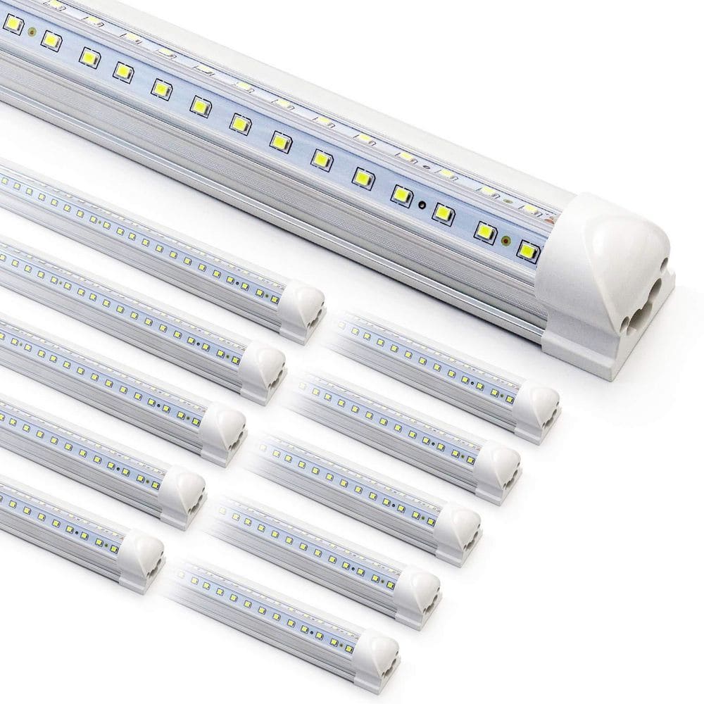 Super Bright 8 ft. 90-Watt LED 6500K 12000LM Cool White Garage/Workbench/Basement Shop Light, Plug and Play (10-Pack) price history on PriceWatchPro