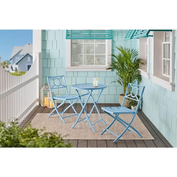 StyleWell Mix and Match 24.6 in. Dia Surf Folding Round
