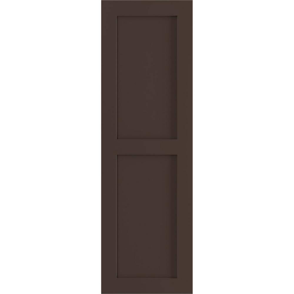 15 in. x 59 in. True Fit PVC 2 Equal Flat Panel Shutters Pair in Raisin Brown price history on PriceWatchPro