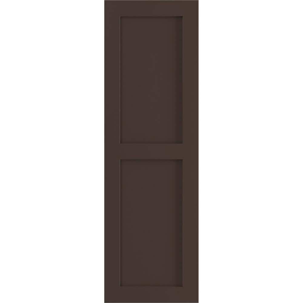 18 in. x 71 in. PVC True Fit Two Equal Flat Panel Shutters Pair in Raisin Brown price history on PriceWatchPro