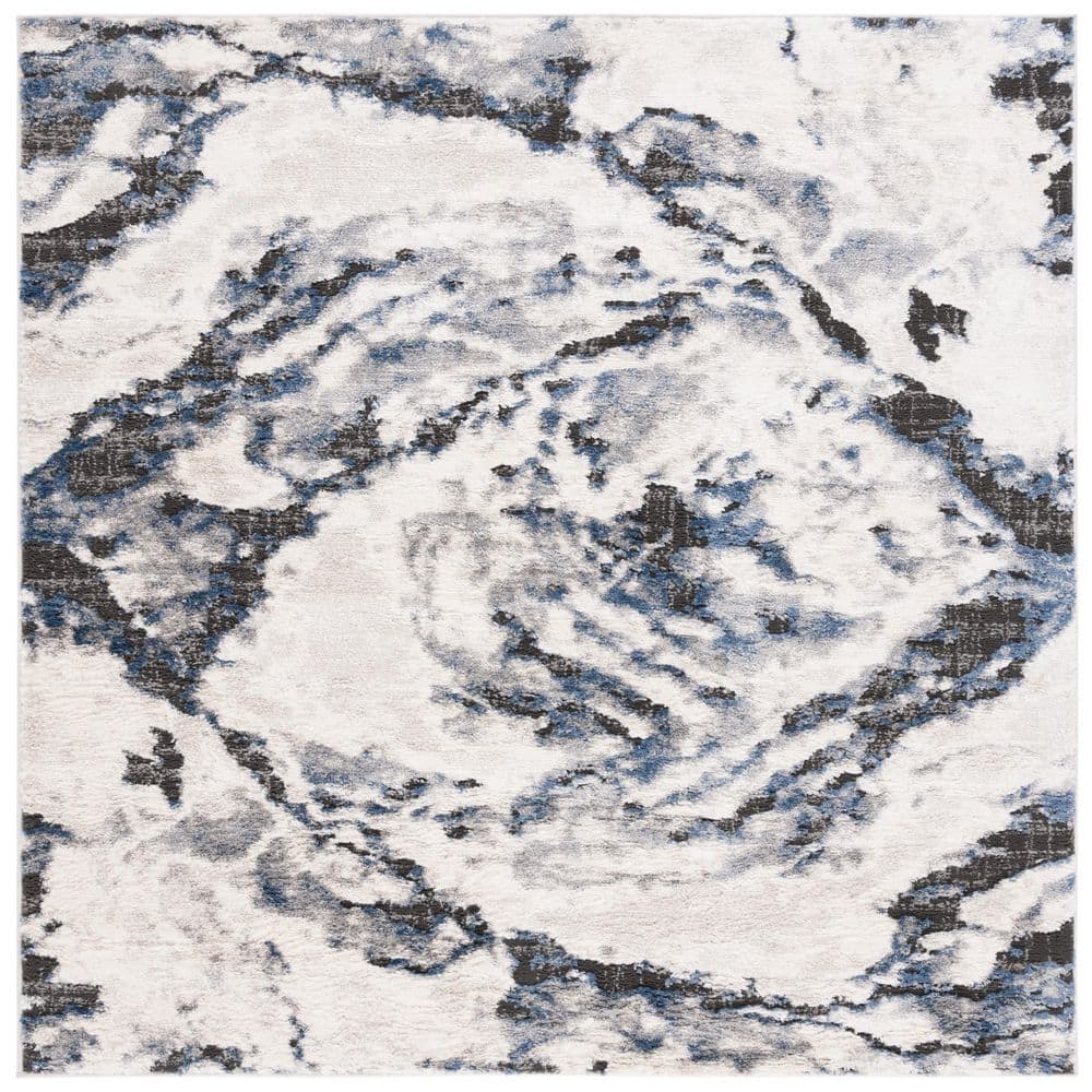 Petra 7 ft. x 7 ft. Ivory/Blue Marble Square Area Rug price history on PriceWatchPro