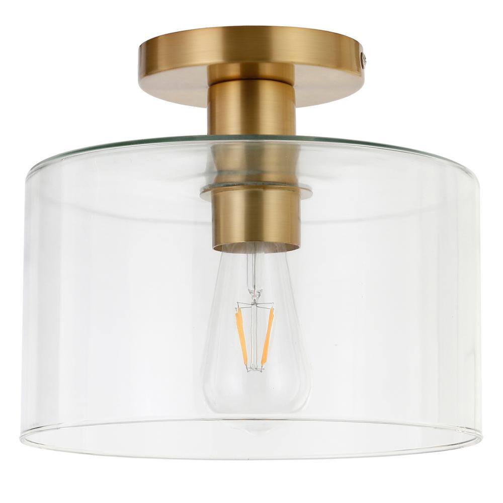 brass glass flush mount light