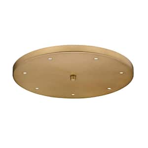 Multi Point Canopy 18 in. 7-Light Rubbed Brass Round Ceiling Plate