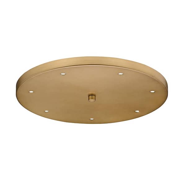 Unbranded Multi Point Canopy 18 in. 7-Light Rubbed Brass Round Ceiling Plate