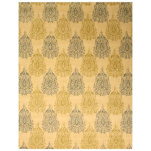 Ivory 5 ft. x 8 ft. Hand Tufted Wool Transitional Royal Paisley Area Rug