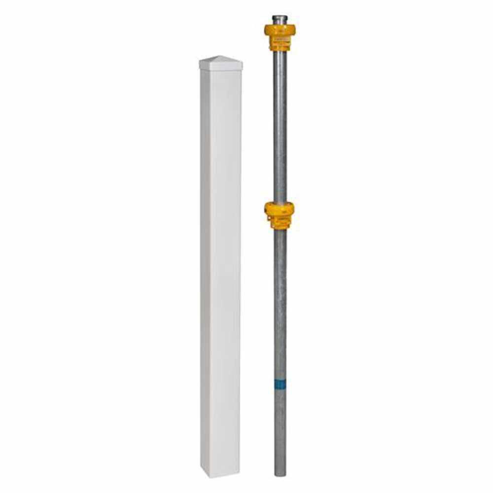 4-ft White Vinyl No-Dig Fence Post with Steel Anchor