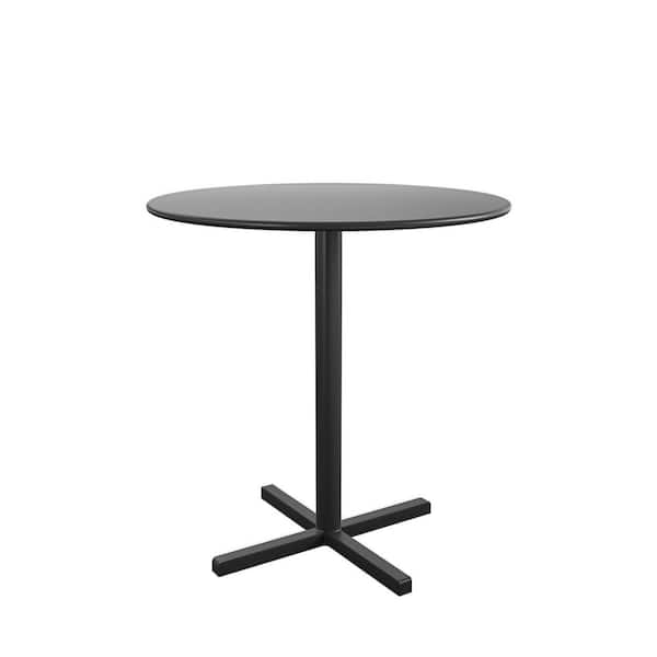 Cosco 24 in. Round Indoor/Outdoor Steel Bistro Table, Black