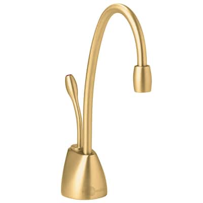 Contemporary Instant Hot Water Dispenser, 8.4 in., Single Handle Kitchen Faucet in Brushed Bronze