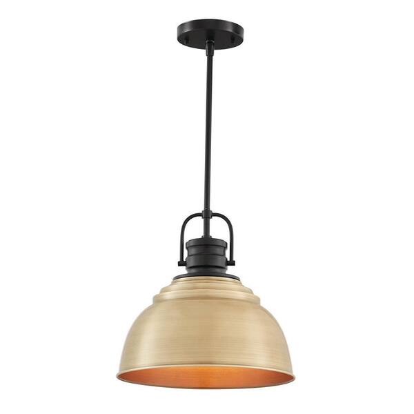 Home Decorators Collection Shelston 1-Light Antique Gold Pendant with