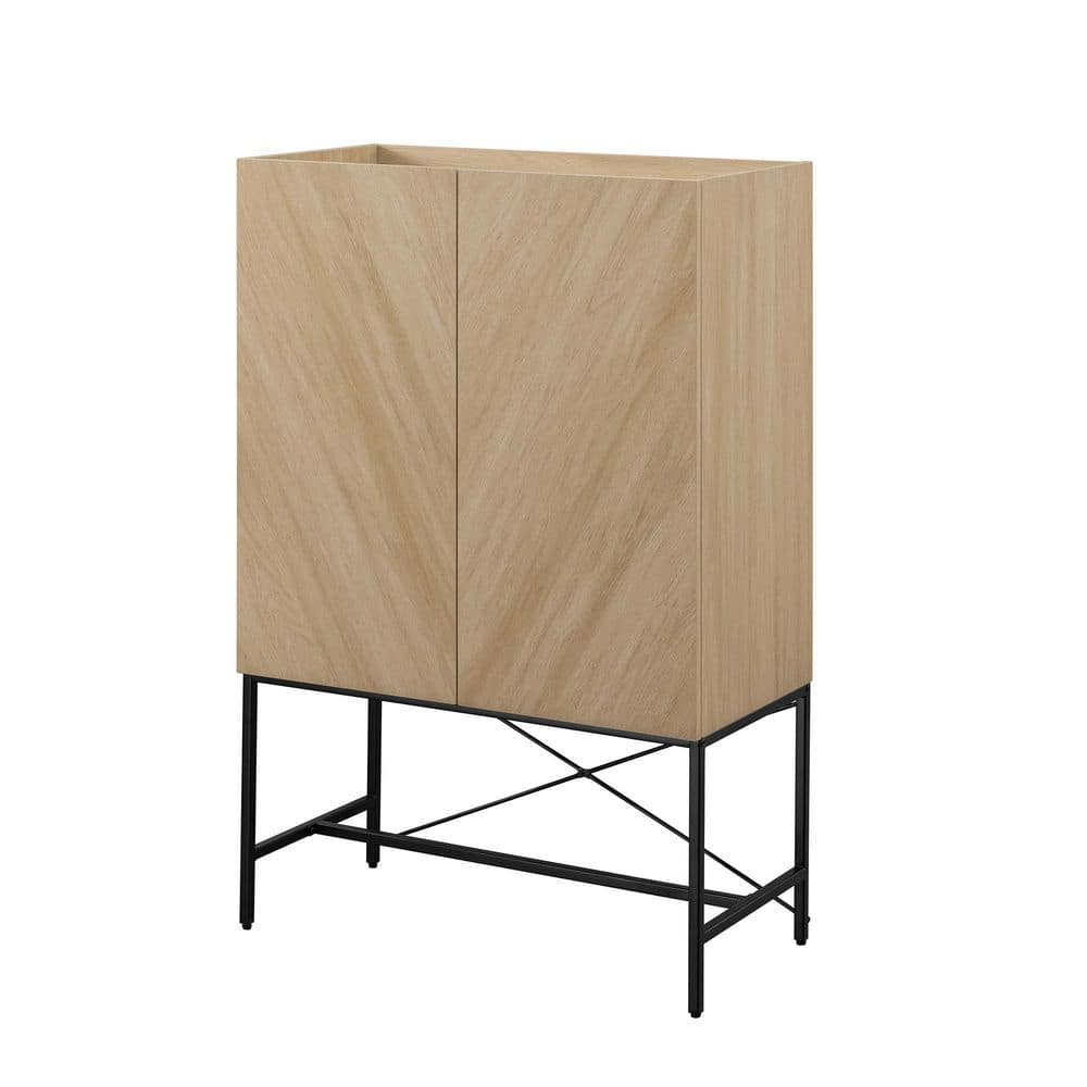 Coastal Oak Tall 2-Door Accent Cabinet with Adjustable Shelves