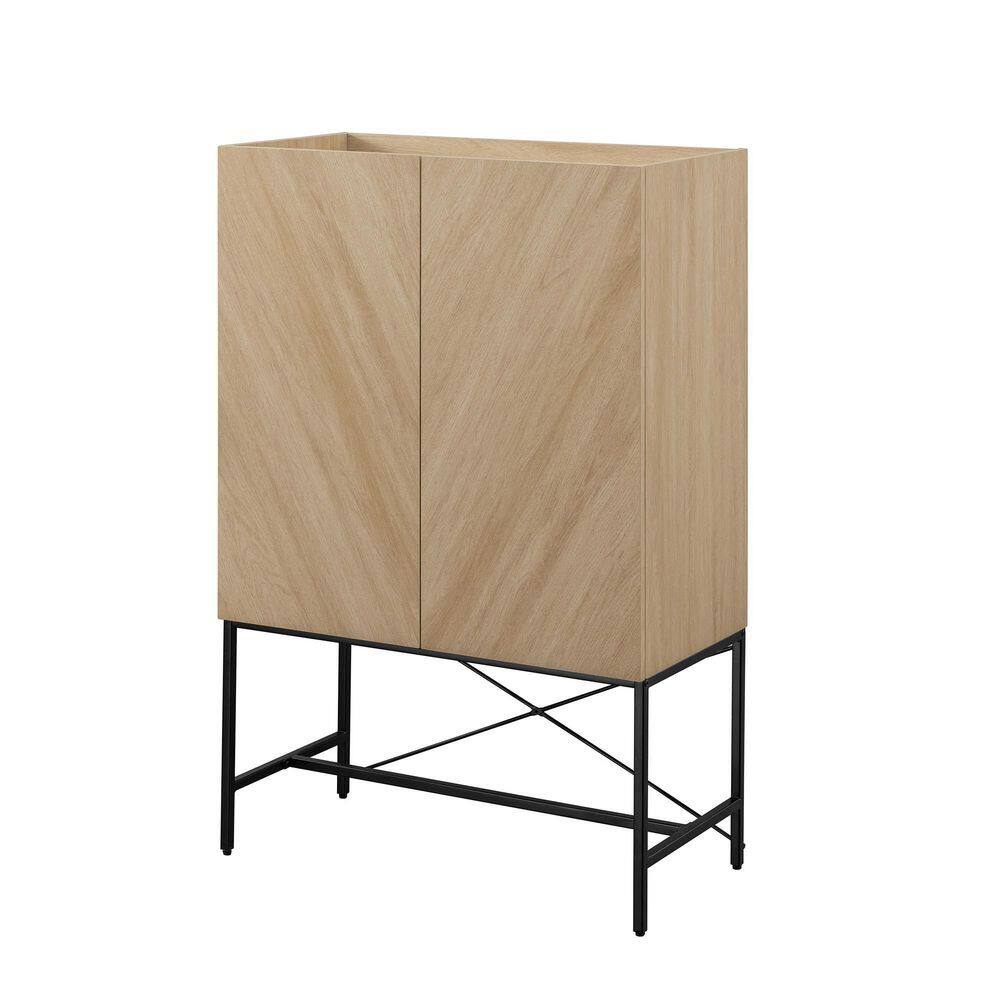 Coastal Oak Tall 2-Door Accent Cabinet with Adjustable Shelves