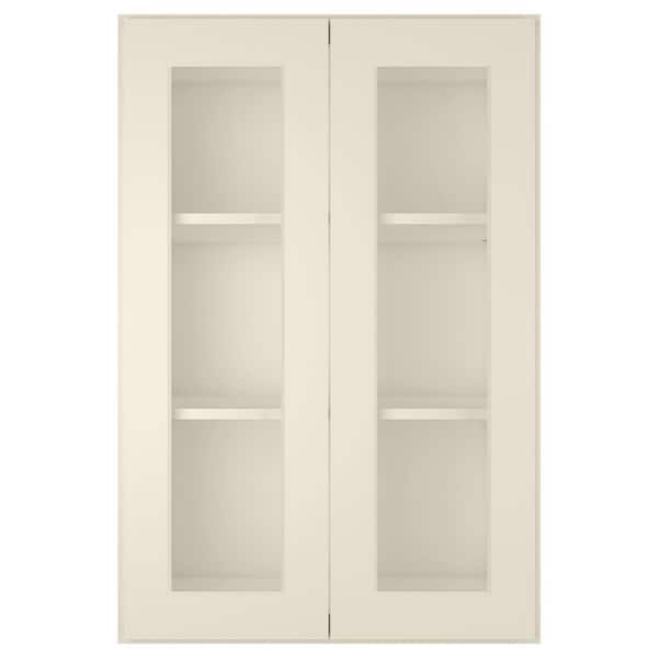 HOMEIBRO 24 in. W X 12 in. D X 36 in. H in Antique White Plywood Ready to Assemble Wall Kitchen Cabinet with 2-Doors 3-Shelves