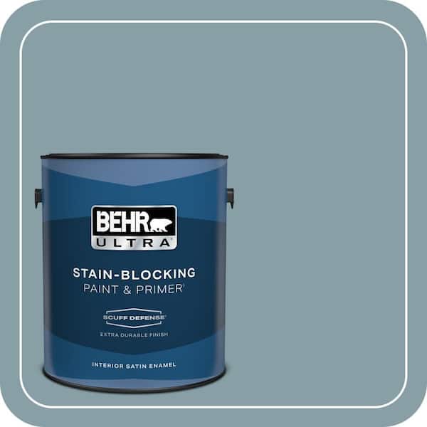 BEHR ULTRA 1 gal. #BNC-18 Aqua Gray Extra Durable Satin Enamel Interior Paint & Primer