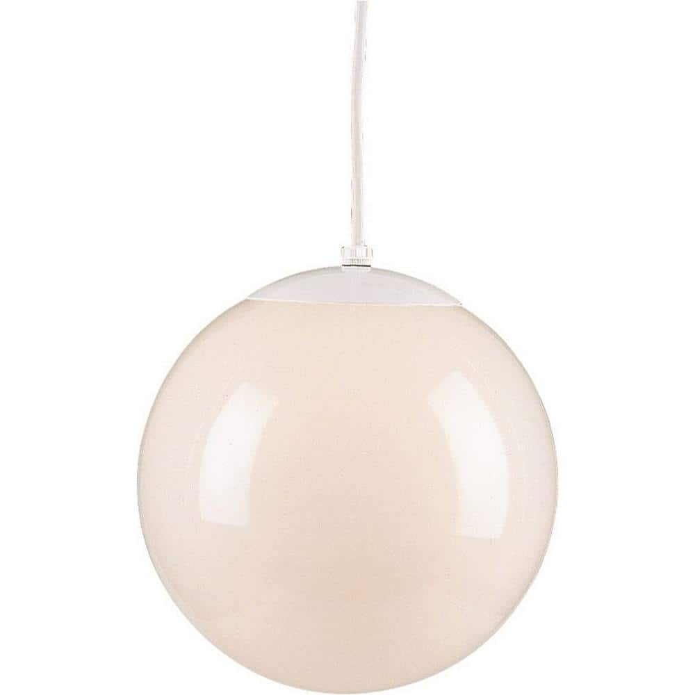 White Opal Glass 12" Globe Pendant Light