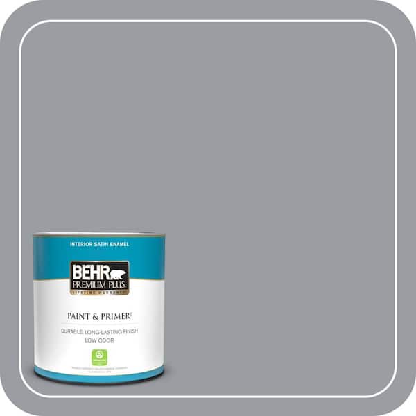 BEHR PREMIUM PLUS 1 qt. #PPU26-20 Smokey Lilac Satin Enamel Low Odor Interior Paint & Primer