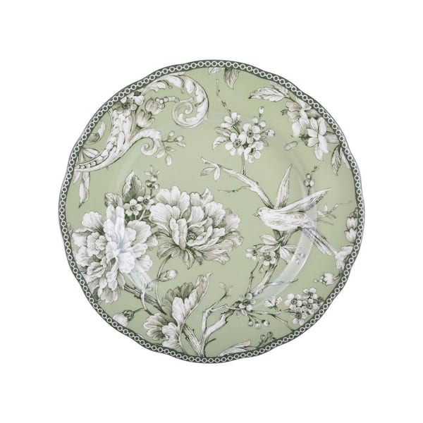 222 Fifth Adelaide Sage Porcelain 12-Pieces Dinnerware Set