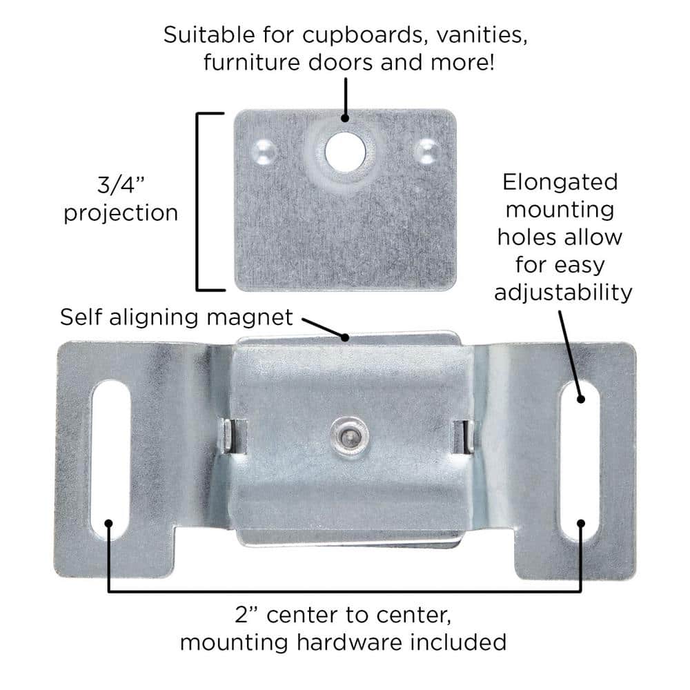 Silver Steel Magnetic Cabinet Door Catch