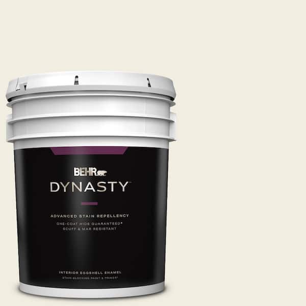 BEHR DYNASTY 5 gal. Designer Collection #DC-012 White Stone Eggshell Enamel Interior Stain-Blocking Paint & Primer