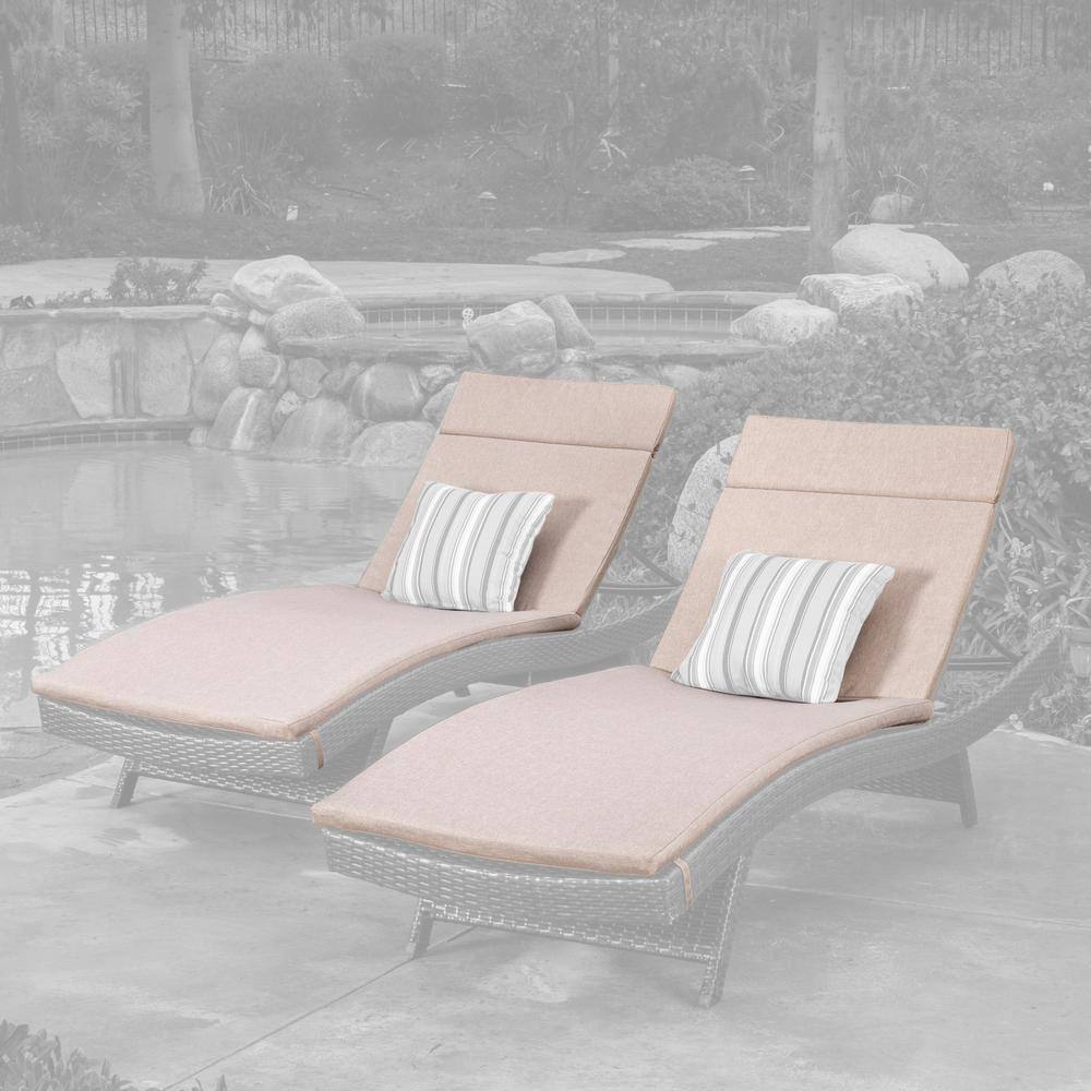 Albany Beige Waterproof Outdoor Chaise Lounge Cushion Set