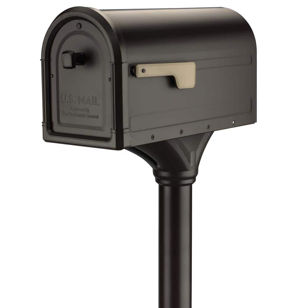 Roxbury Large Rubbed Bronze Post Mount Mailbox with Steel Post