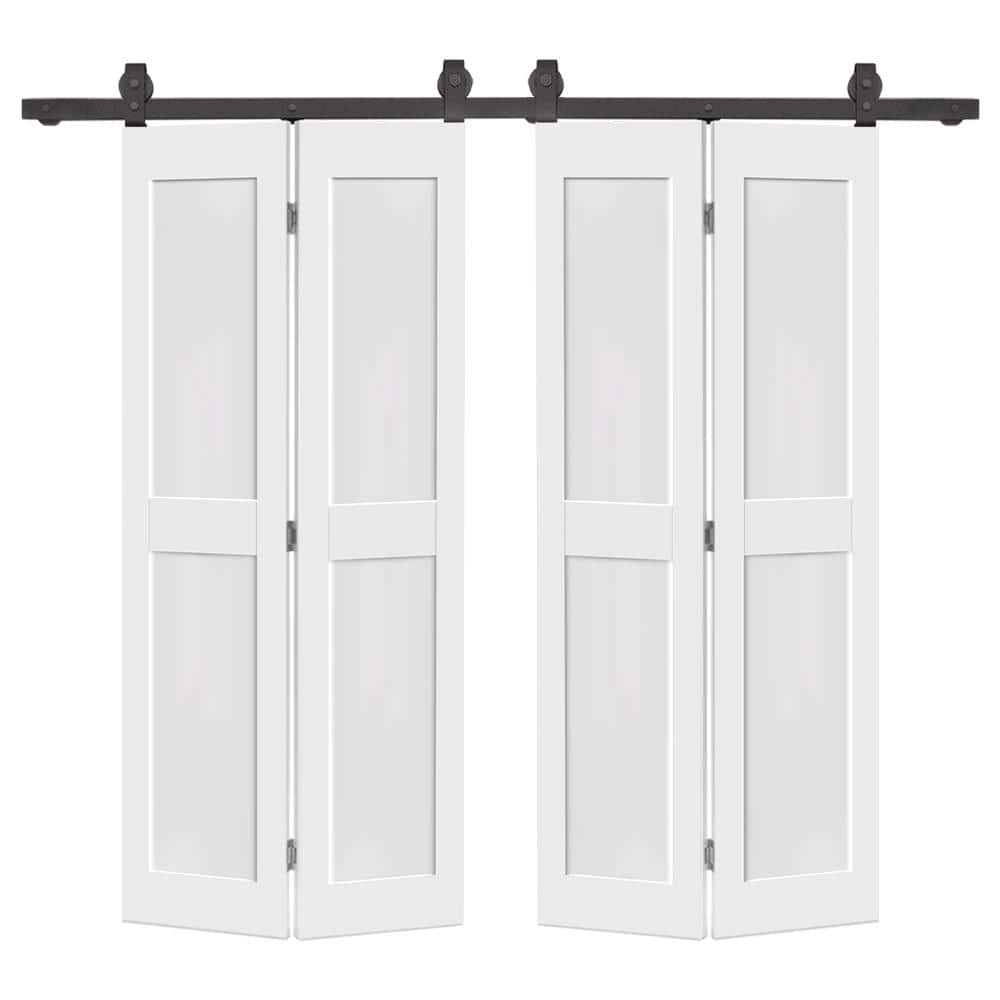 CALHOME 64 in. x 84 in. 2 Panel Shaker Hollow Core White Composite ...