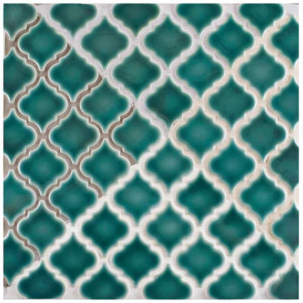 Merola Tile - Hudson Tangier Emerald 12-3/8 in. x 12-1/2 in. Porcelain Mosaic Tile (11.0 sq. ft./Case)