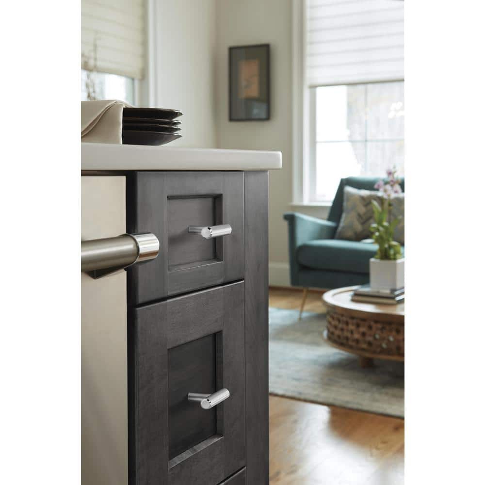 Polished Chrome Modern Bar Pull Knob with Mounting Hardware
