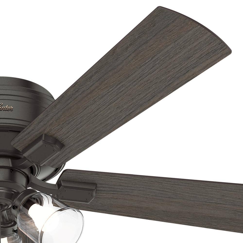 52" Noble Bronze Low Profile Ceiling Fan with LED Light