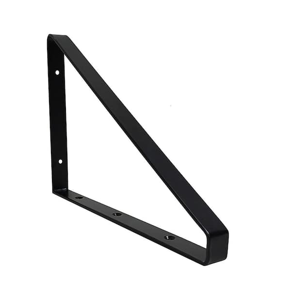 10. 5in x7. 5in Matte Black Steel 3-way Shelf Bracket