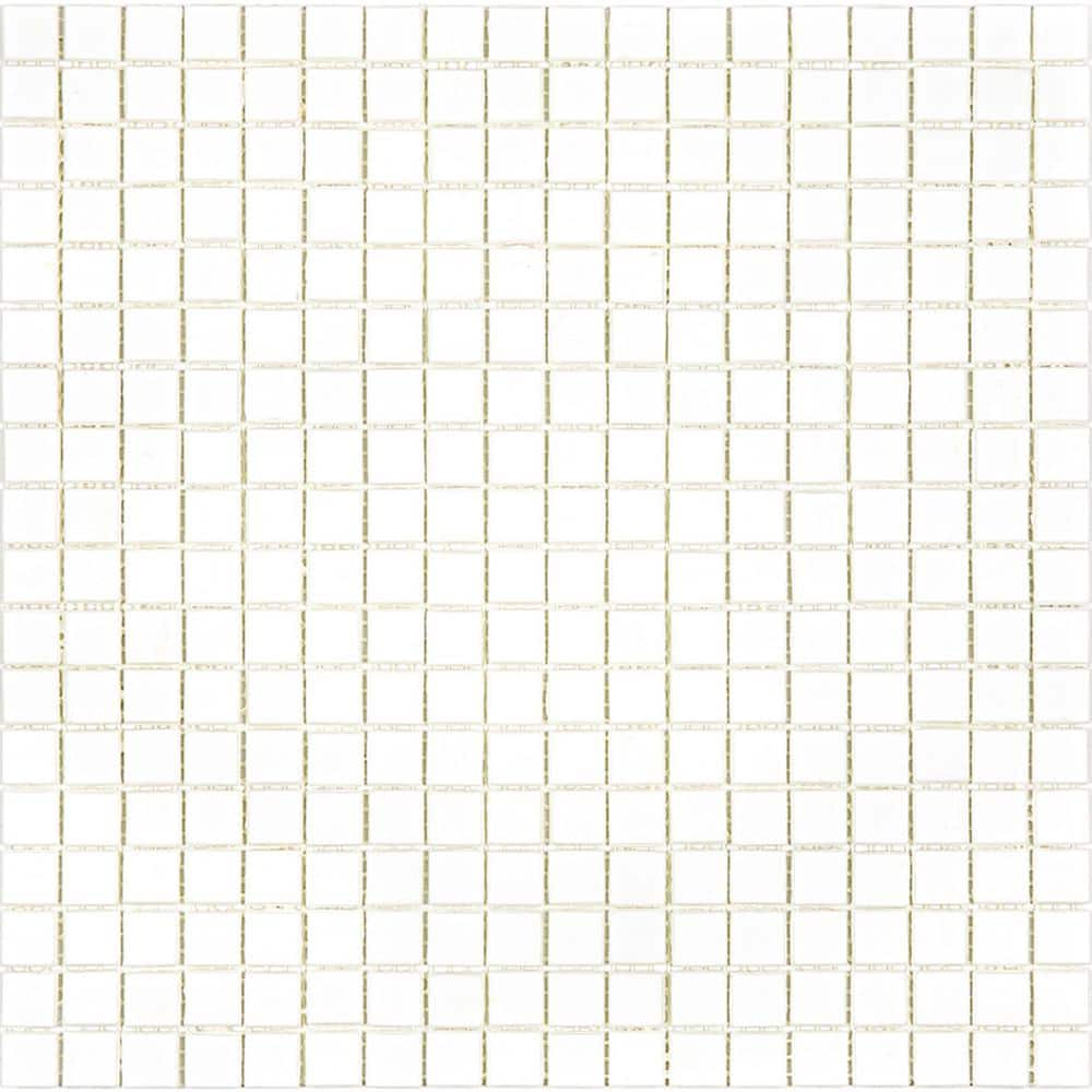 Baby Powder White Iridescent Glass Mosaic Wall and Floor Tile