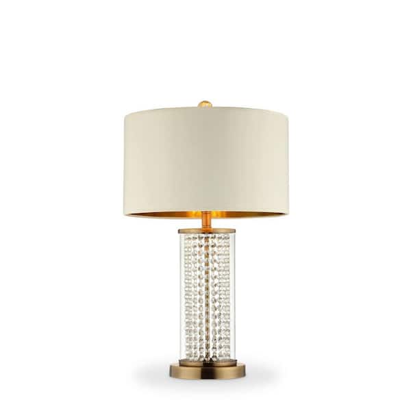 HomeRoots 28.75 in. Gold Standard Light Bulb Bedside Table Lamp