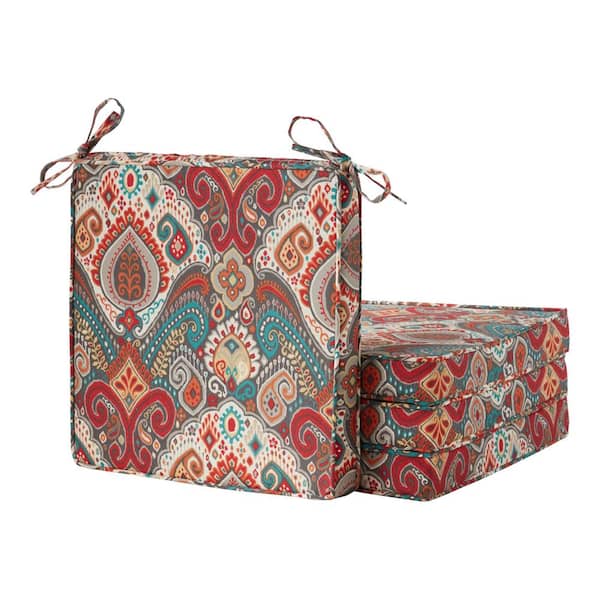 Greendale Home Fashions 18 in. x 18 in. Asbury Park Square Outdoor Dining Seat Cushion (4-Pack)