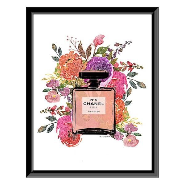VENICE BEACH Collections Fashion Floral Glam Perfume Bottle by Fairchild Paris Framed Graphic Print Abstract Poster Art Print 18 in. x 14 in.