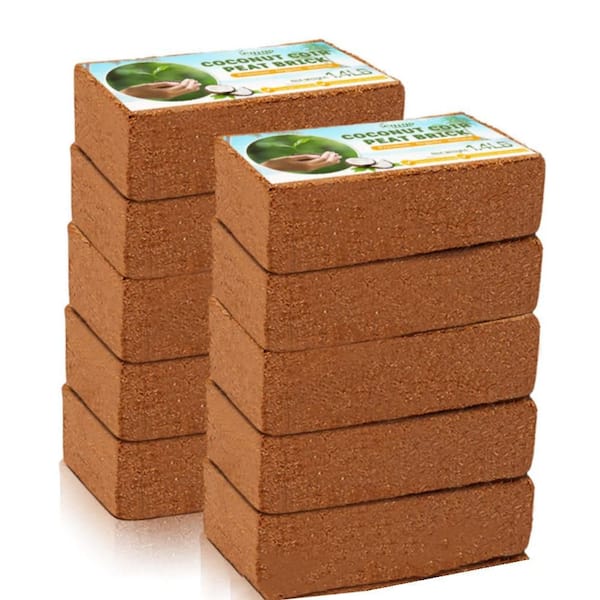 8 in. x 4 in. x 2 in. Compressed Organic Coconut Fiber Substrate Coir Bricks for Indoor Plants (10-Pack)