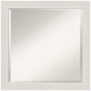 Medium Square Distressed CreamWhite Beveled Glass Modern Mirror (23.5 in. H x 23.5 in. W)