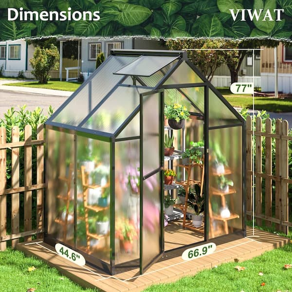 VIWAT 6 ft. W x 4 ft. D Greenhouse for Outdoors