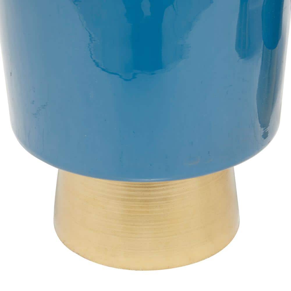 Elysian Blue & Gold Medium Metal Indoor Planter Set of 3