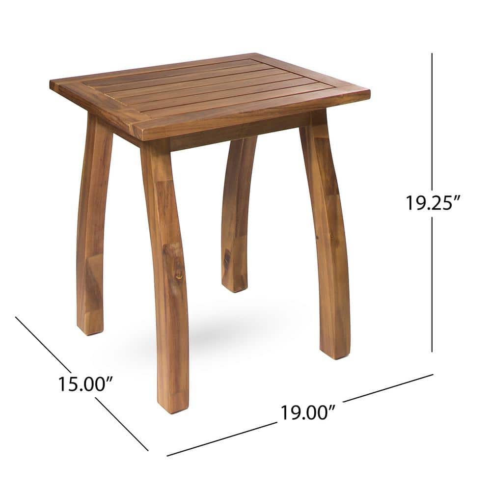 Teak Brown 3-Piece Outdoor Chat Set with Cream Cushions
