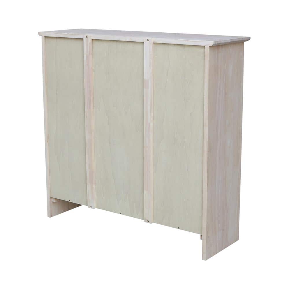 Adjustable Solid Wood Brown Shaker Bookcase, 45" Length