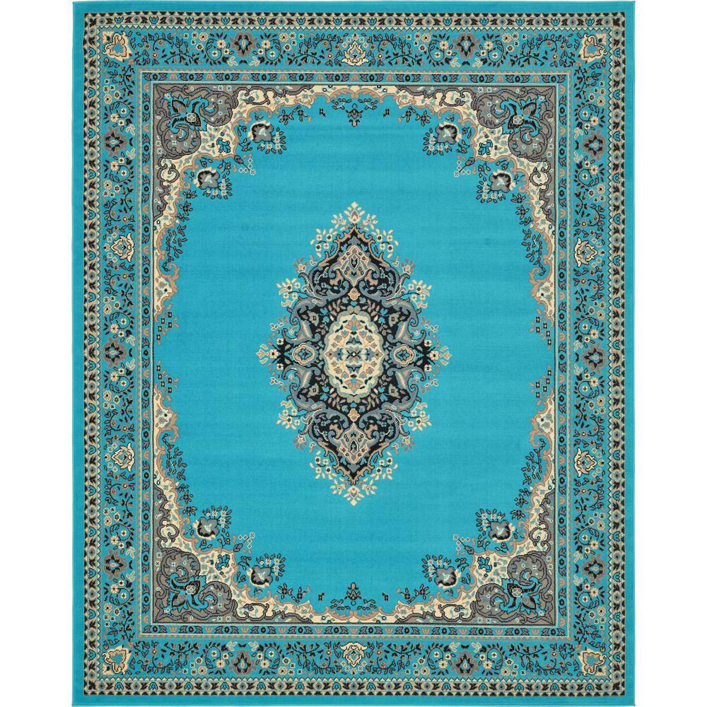 Unique Loom Reza Washington Turquoise 8' 0 x 10' 0 Area Rug 3134463