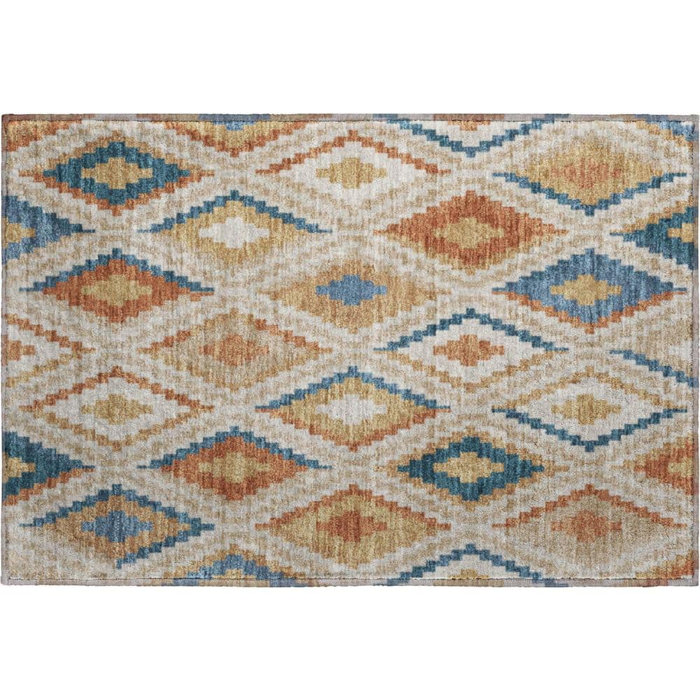 Mayfield Premium Machine Washable Abstract AMF2331 Beige 3 ft. x 4 ft. Area Rug price history on PriceWatchPro