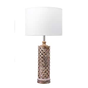Roy 24 in. Marble Country Table Lamp with Shade