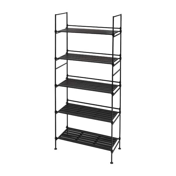 ORGANIZE IT ALL 56.62 in. H x 25.37 in. W x 11.37 in. D Black Finish 5-Shelf Tier Wire Shelving Unit